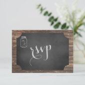 Unieke Rustic Mason Jar Wedding RSVP (Staand voorkant)