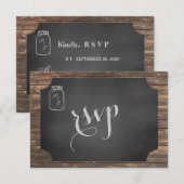 Unieke Rustic Mason Jar Wedding RSVP (Voorkant / Achterkant)