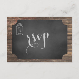 Unieke Rustic Mason Jar Wedding RSVP Kaartje