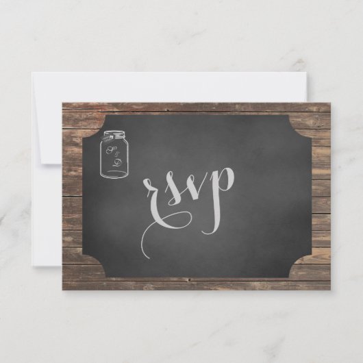 Unieke Rustic Mason Jar Wedding RSVP Kaartje (Voorkant)