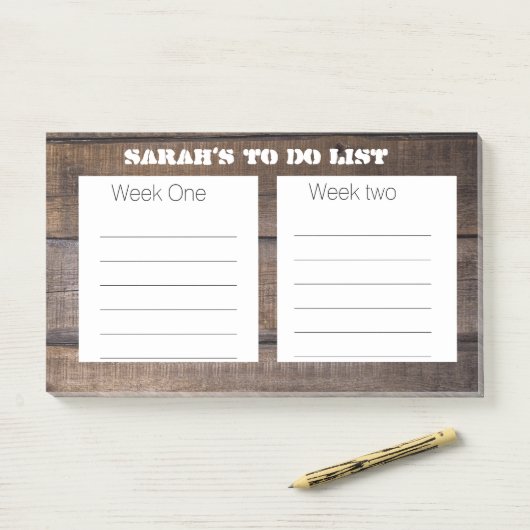 Unieke Rustic Organiseerde dingen om Aangepast aan Post-it® Notes (Op bureau)