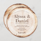 Unieke Rustic Wedding Wood Bark Texture Kaart (Voorkant / Achterkant)