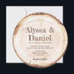 Unieke Rustic Wedding Wood Bark Texture Kaart<br><div class="desc">Introductie van onze unieke rustieke bruiloft hout schors textuur aangepaste uitnodiging, een one-of-a-kind ontwerp dat de essentie van mooie, romantische, rustieke bruiloften vangt. Deze ronde kaart is geïnspireerd op de houtgesneden plaat, die de ingewikkelde boomringen toont en de natuurlijke textuur van houtplakken imiteert. Wat onze huwelijksuitnodiging onderscheidt, is het unieke...</div>