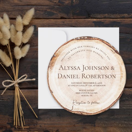 Unieke Rustic Wedding Wood Snijboomschors Kaart