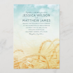 Unieke Rustic Wheat  country Summer Weddenschap Kaart
