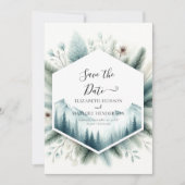 Unieke rustieke berg bruiloft save the date (Voorkant)