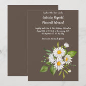 Unieke rustieke bloemen wit madeliefje bruiloft kaart (Voorkant / Achterkant)