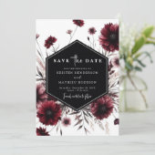 Unieke rustieke Bourgondische bruiloft Save The Date (Staand voorkant)