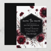 Unieke rustieke Bourgondische bruiloft Save The Date (Voorkant / Achterkant)