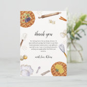 Unieke rustieke Cutie Baking Pie Baby shower Bedankkaart (Staand voorkant)