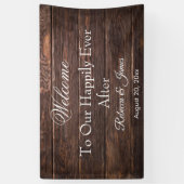 Unieke rustieke gelukkig ooit na bruiloft banner (Verticaal)