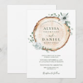 Unieke Rustieke Hout Bloemen Waterverf bruiloft Kaart (Voorkant / Achterkant)