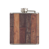 Unieke rustieke houten monogram boerderij heupfles (Achterkant)