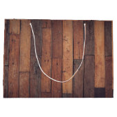 Unieke rustieke houten monogram boerderij schuur groot cadeauzakje (Achterkant)