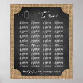 Unieke Rustieke Houten Pot Trouw Stoelenplattegron Poster