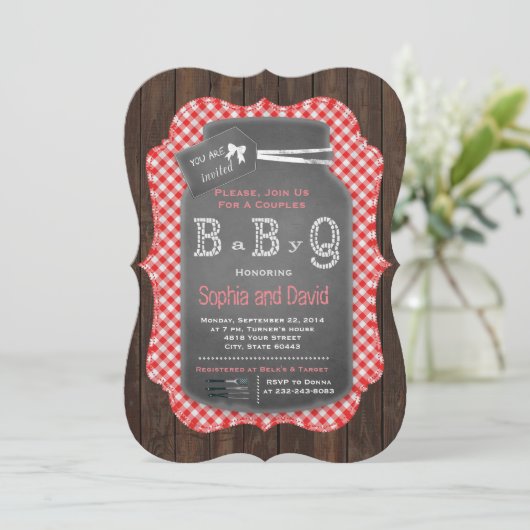 Unieke Rustieke Pot Chalkboard Baby Shower Kaart (Staand voorkant)