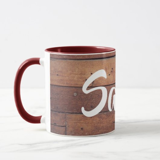 Unieke Rustieke Schuur Monogram Naam Koffie Mok (Links)