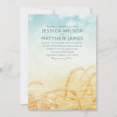 Unieke Rustieke Tarwe  Country Summer Wedding Kaart (Voorkant)