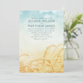 Unieke Rustieke Tarwe  Country Summer Wedding Kaart (Staand voorkant)