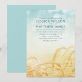 Unieke Rustieke Tarwe  Country Summer Wedding Kaart (Voorkant / Achterkant)