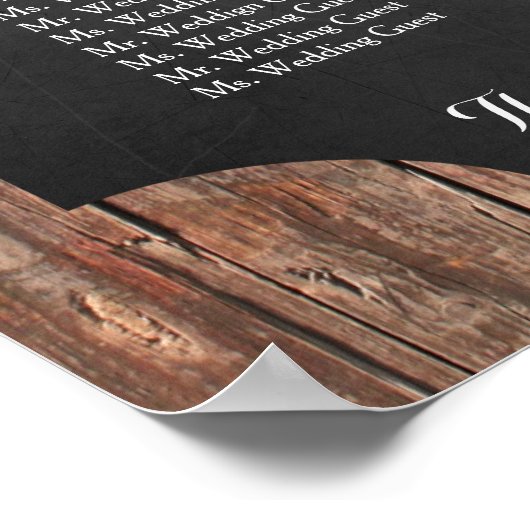 Unieke rustieke trouwzaal zitplaatskaart in weckpo poster (Hoek)