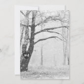 Unieke rustieke Winter Tree Light bruiloft uitnodi Kaart (Achterkant)