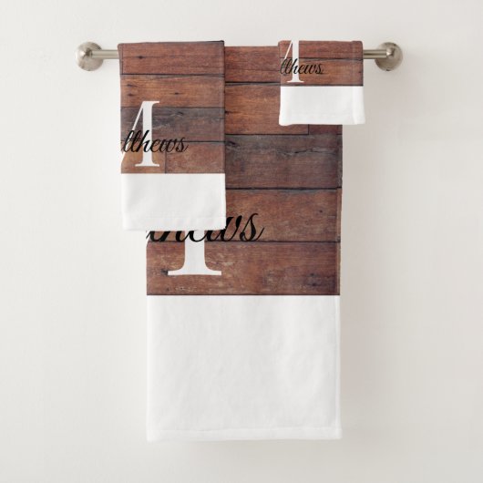 Unieke Rustige Brick Pattern Monogram Naam Aangepa Bad Handdoek (Insitu)