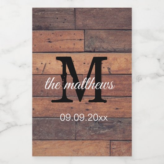 Unieke Rustige Monogram Partij Gepersonaliseerde M Wijn Etiket (Enkel label)