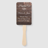 Unieke Rustige Wood Barn Wedding Program Handteken Handwaaier (Voorkant)