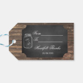 Unieke Rustische Mason Jar Chalkboard Weddenschap  Cadeaulabel (Achterkant Horizontaal)