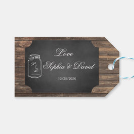 Unieke Rustische Mason Jar Chalkboard Weddenschap  Cadeaulabel