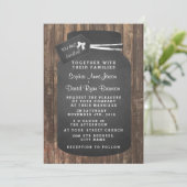 Unieke Rustische Mason Jar Chalkboard Wedding Kaart (Staand voorkant)