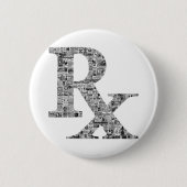 Unieke Rx Pharmacy Apothecary Ronde Button 5,7 Cm (Voorkant)