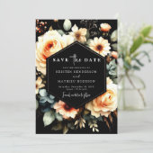 Unieke Sage Peach bruiloft Save The Date (Staand voorkant)