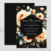 Unieke Sage Peach bruiloft Save The Date (Voorkant / Achterkant)