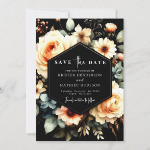 Unieke Sage Peach bruiloft Save The Date