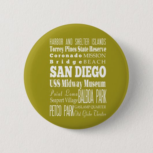 Unieke San Diego, Californië cadeau idee Ronde Button 5,7 Cm (Voorkant)