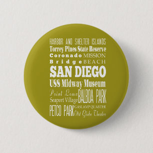 Unieke San Diego, Californië cadeau idee Ronde Button 5,7 Cm