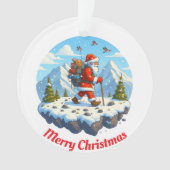 Unieke Santa bergbeklimming Ornament (voorkant)