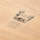 Unieke Save the Date-hand geschetst Acryl Uitnodigingen (Laagn)