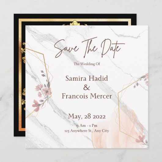 Unieke Save The Date Trouw Uitnodiging (Voorkant / Achterkant)