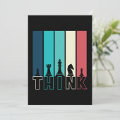 Unieke  schaakartikelen denken kleurrijk bedankkaart (Staand voorkant)