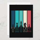 Unieke  schaakartikelen denken kleurrijk bedankkaart (Voorkant / Achterkant)