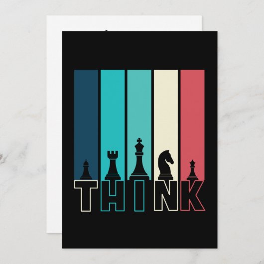 Unieke  schaakartikelen denken kleurrijk bedankkaart (Voorkant / Achterkant)