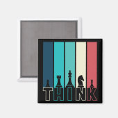 Unieke  schaakartikelen denken kleurrijk magneet (Voorkant / Achterkant)