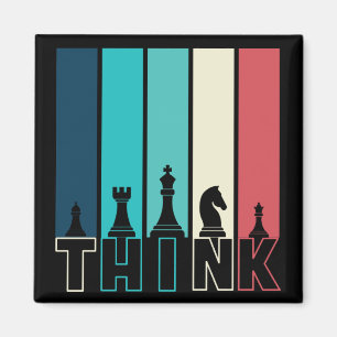 Unieke schaakartikelen denken kleurrijk magneet