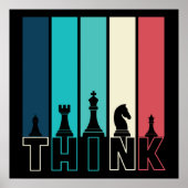 Unieke schaakartikelen denken kleurrijk poster (Voorkant)