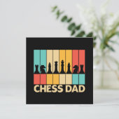 Unieke schaakvader grappige vintage zonsondergang kaart (Staand voorkant)