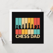 Unieke schaakvader grappige vintage zonsondergang kaart (Voorkant / Achterkant in situ)