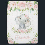 Unieke Schattige olifantenpasta Blush Pink Floral iPad Air Cover<br><div class="desc">c) De Happy Cat Studio</div>